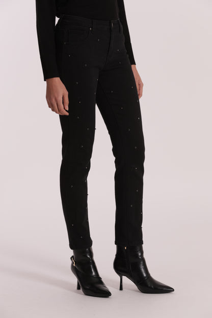 JEANS SIGARETTA CON APPLICAZIONI