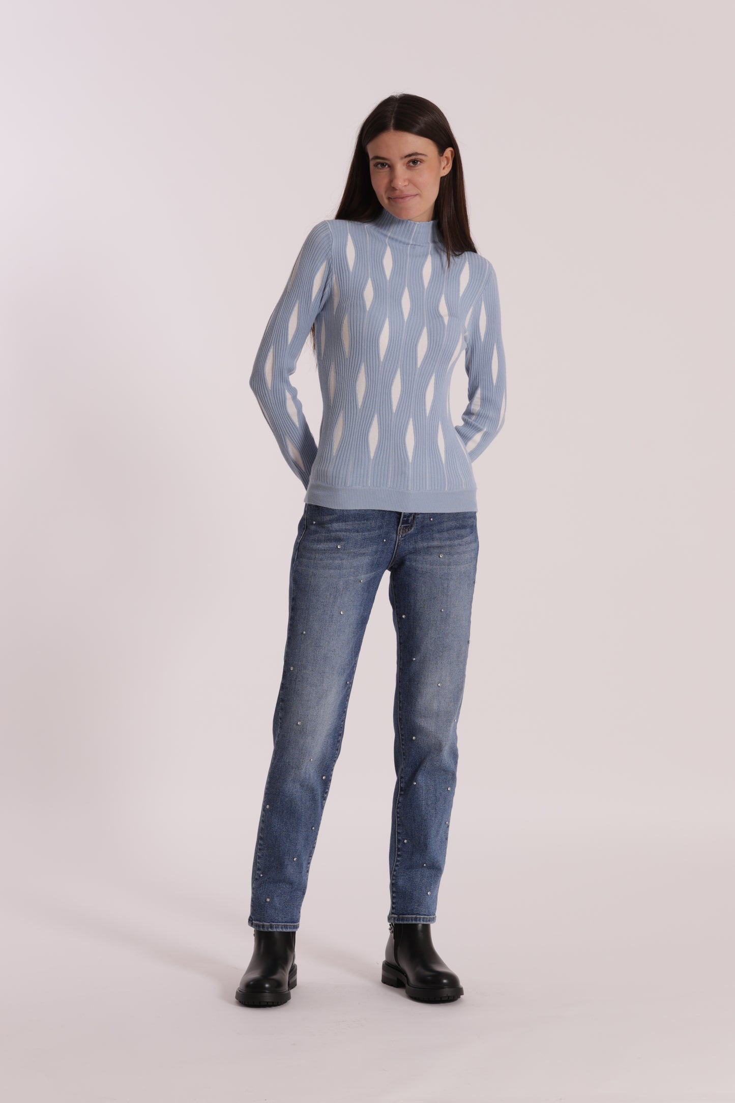 JEANS SIGARETTA CON APPLICAZIONI