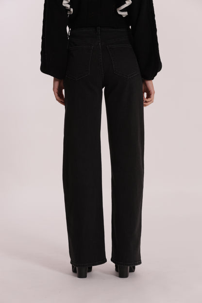 JEANS WIDE LEG CON STAMPA FIOCCO