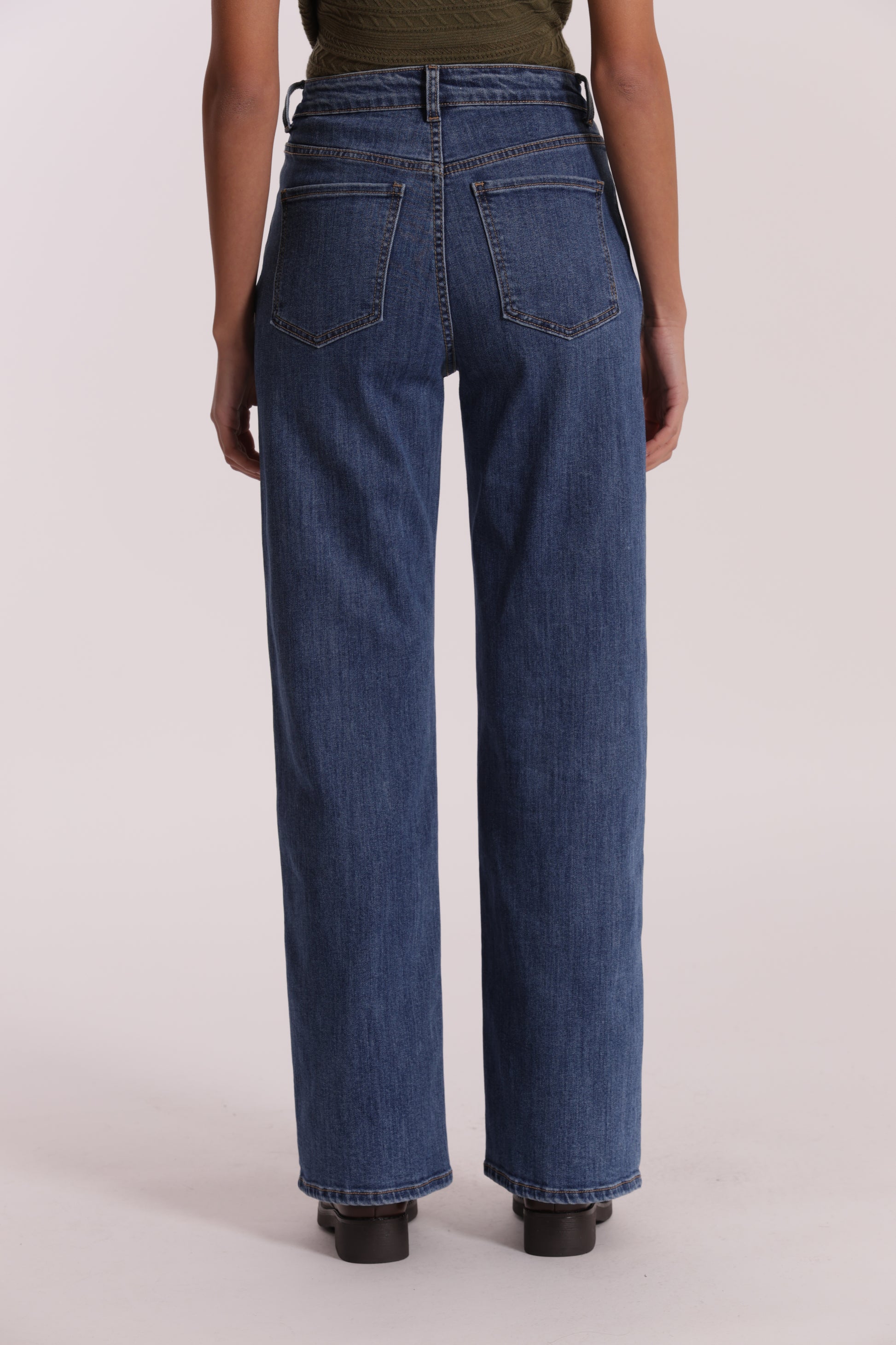 JEANS WIDE LEG CON STAMPA FIOCCO