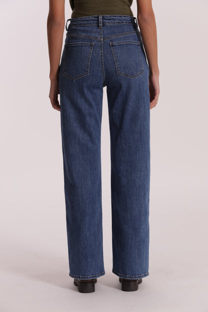 JEANS WIDE LEG CON STAMPA FIOCCO