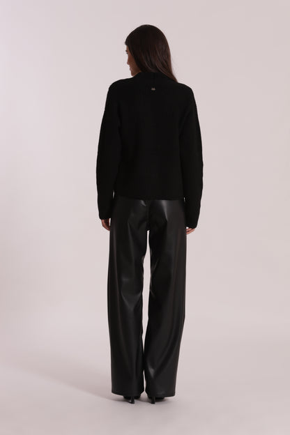 JEANS WIDE LEG SIMIL PELLE