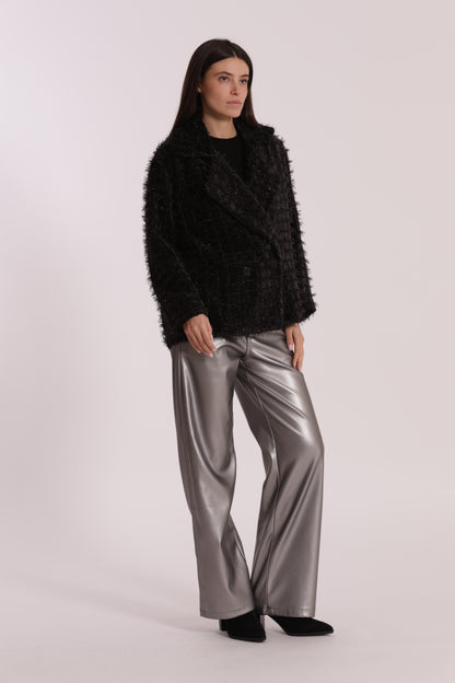 JEANS WIDE LEG SIMIL PELLE