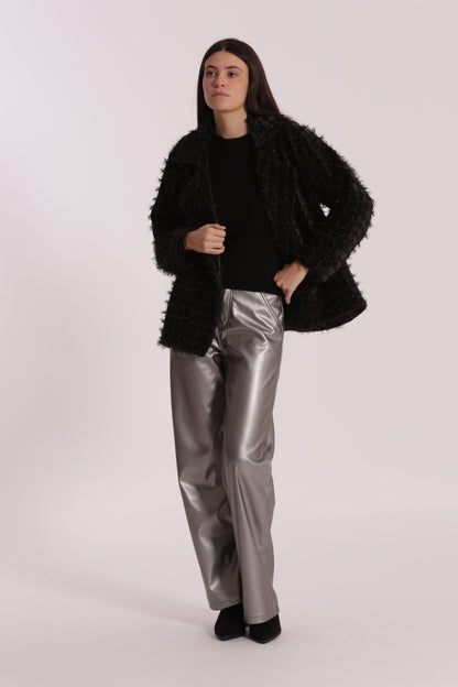JEANS WIDE LEG SIMIL PELLE