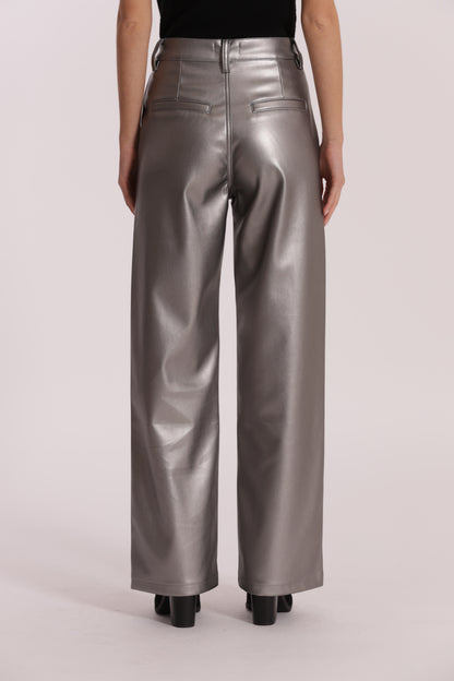 JEANS WIDE LEG SIMIL PELLE