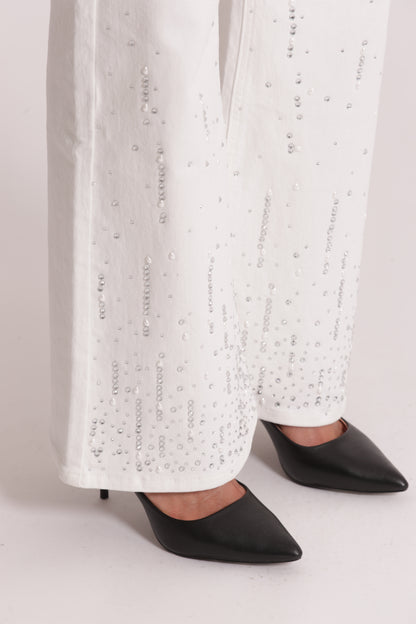 JEANS PIOGGIA DI STRASS