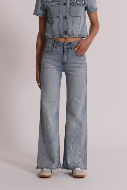JEANS PIOGGIA DI STRASS