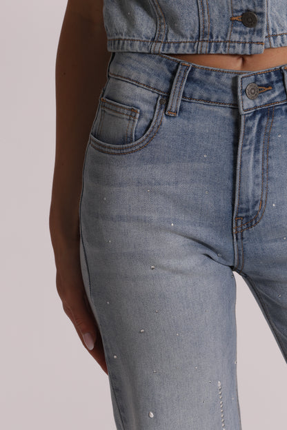 JEANS PIOGGIA DI STRASS