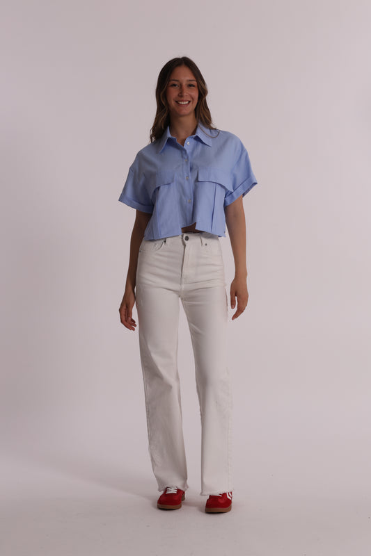 JEANS CON RICAMO FLOREALE