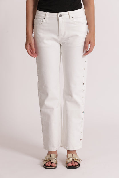 JEANS SIGARETTA CON BORCHIE LATERALI