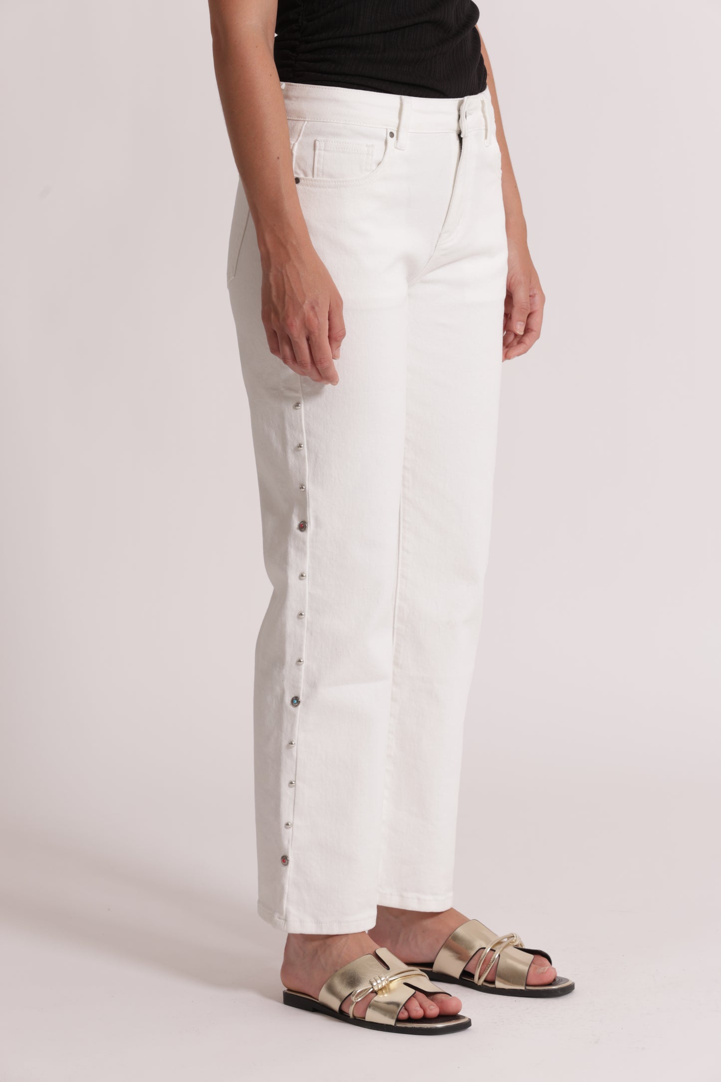 JEANS SIGARETTA CON BORCHIE LATERALI
