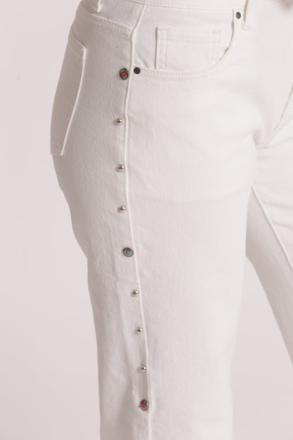 JEANS SIGARETTA CON BORCHIE LATERALI