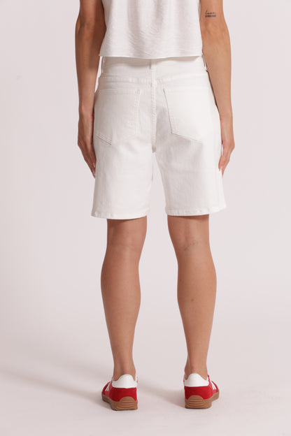 BERMUDA IN DENIM CON BORCHIE LATERALI