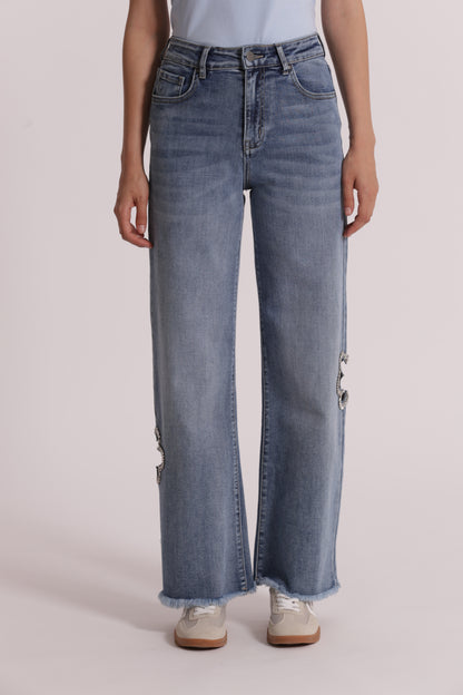 JEANS MARINE CON CUT OUT GIOIELLO
