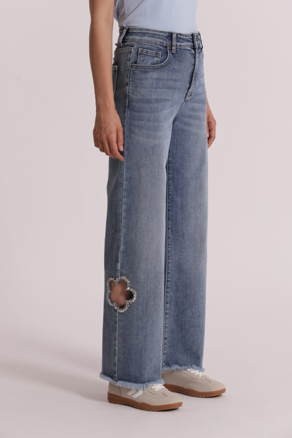 JEANS MARINE CON CUT OUT GIOIELLO