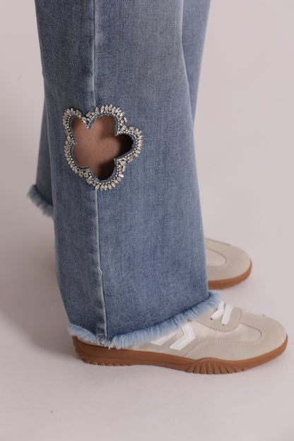 JEANS MARINE CON CUT OUT GIOIELLO