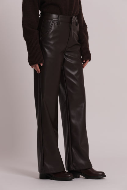 PANTALONE WIDE LEG SIMIL PELLE