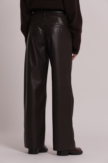 PANTALONE WIDE LEG SIMIL PELLE
