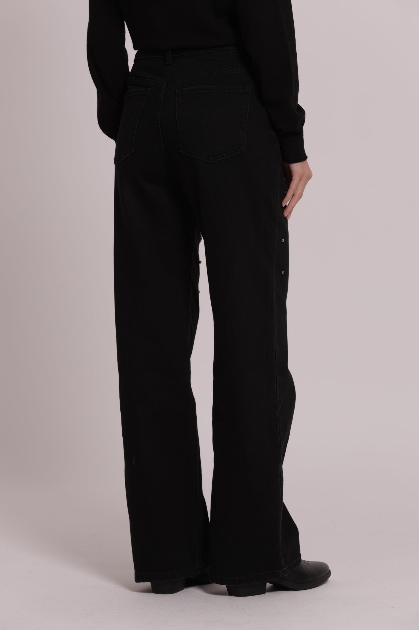 JEANS WIDE LEG CON CASTONI GIOIELLO