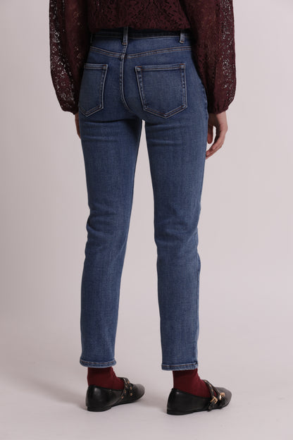 JEANS SIGARETTA CON BOTTONI VELLUTO E GIOIELLO