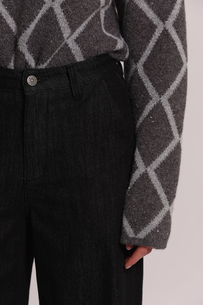 JEANS A PALAZZO CON TASCHE OBLIQUE