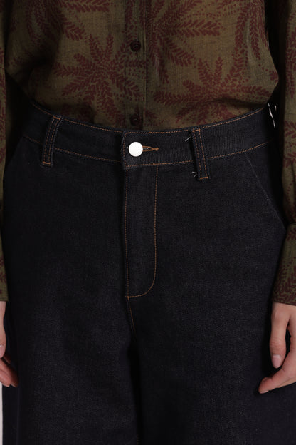 JEANS A PALAZZO CON TASCHE OBLIQUE
