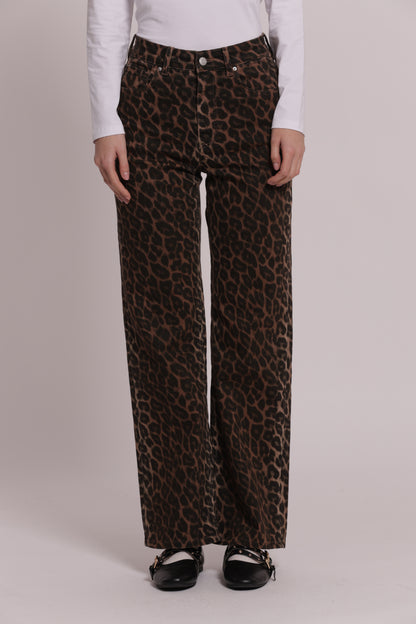 JEANS PALAZZO CON STAMPA ANIMALIER