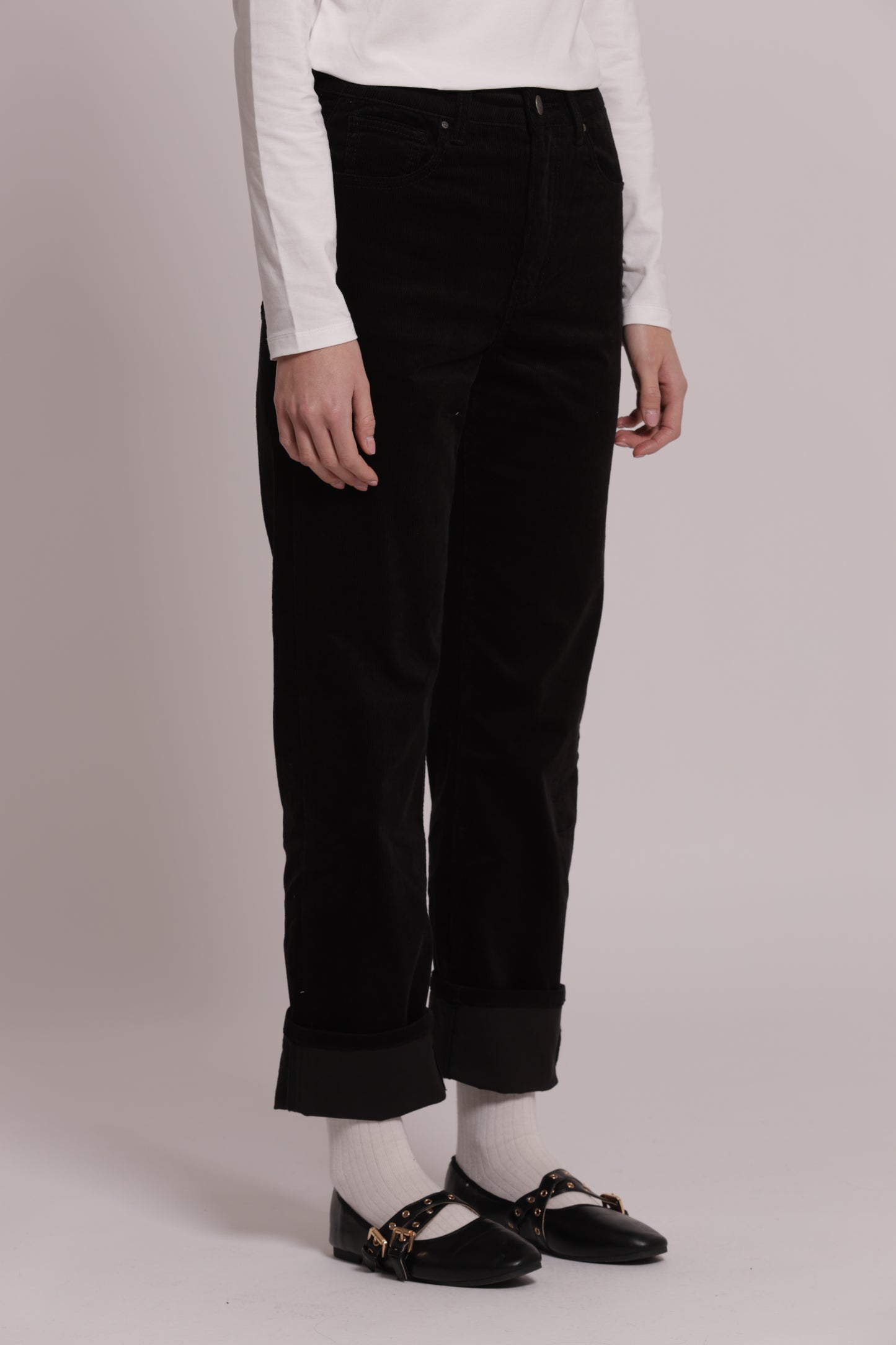 JEANS CROPPED IN VELLUTO
