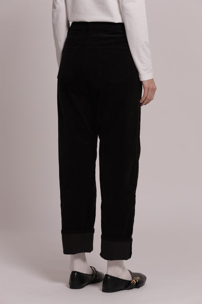JEANS CROPPED IN VELLUTO