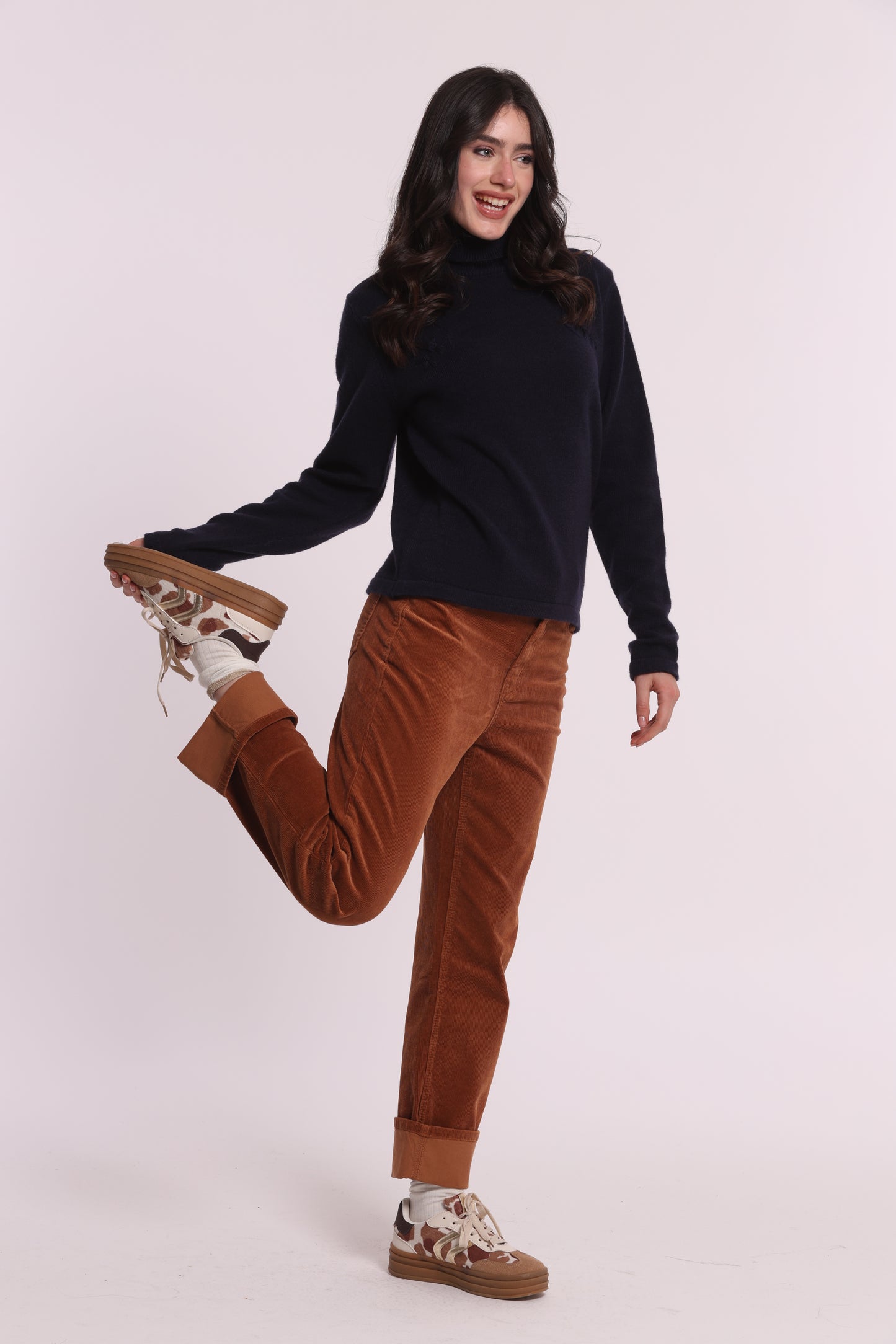 JEANS CROPPED IN VELLUTO