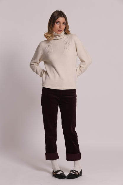 JEANS CROPPED IN VELLUTO