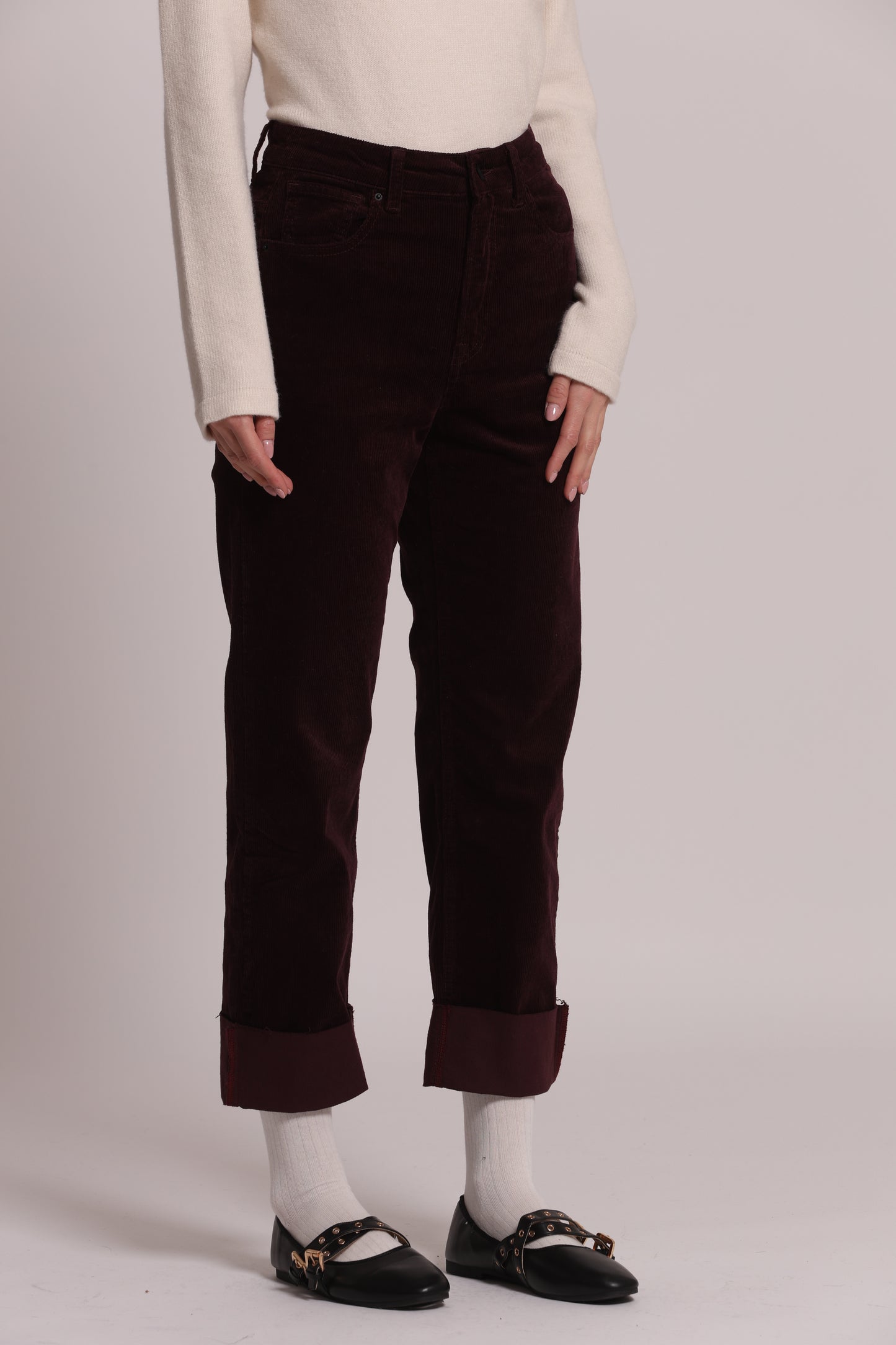 JEANS CROPPED IN VELLUTO