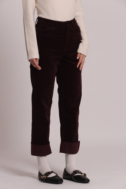 JEANS CROPPED IN VELLUTO