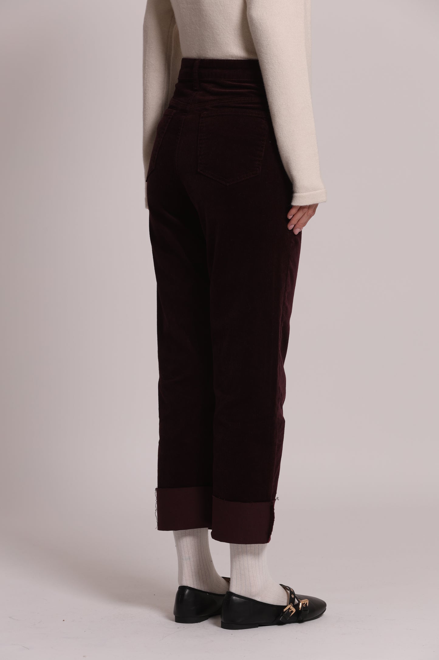 JEANS CROPPED IN VELLUTO