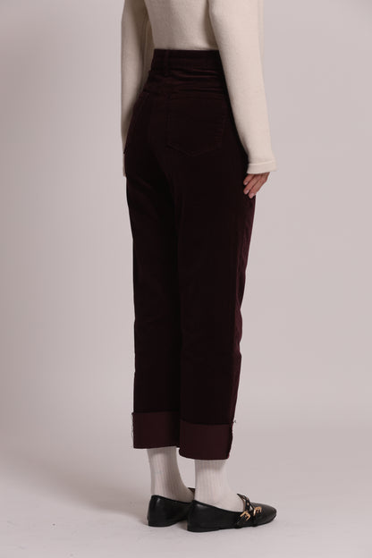 JEANS CROPPED IN VELLUTO