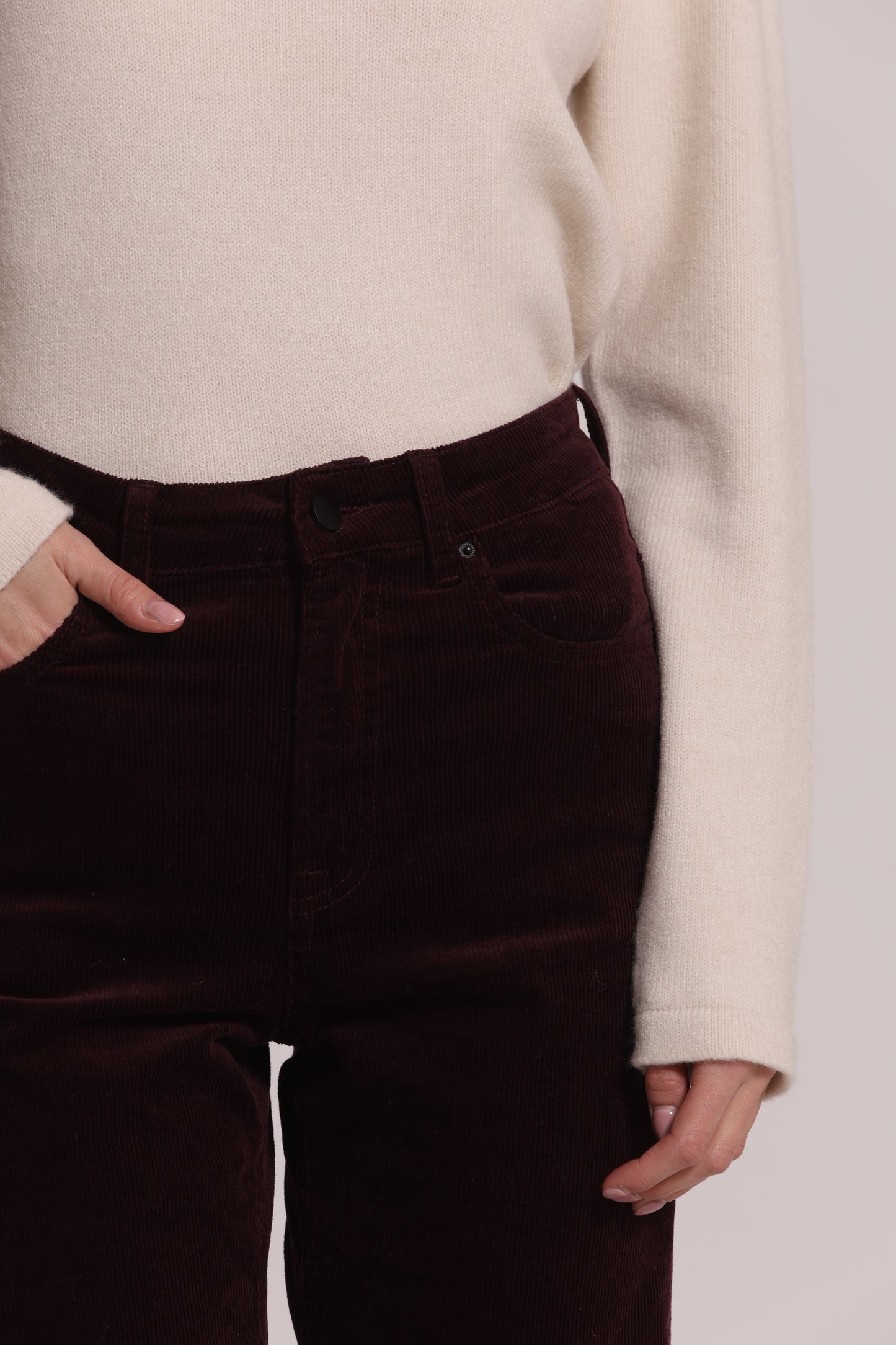JEANS CROPPED IN VELLUTO