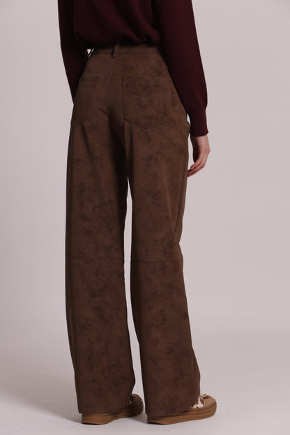 PANTALONE IN TESSUTO SPALMATO CON BORCHIE